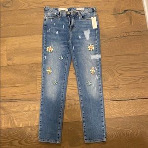 Anthropologie jeweled painted jeans
